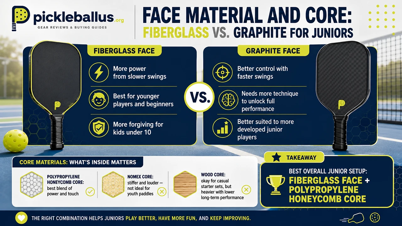 Face Material and Core: Fiberglass vs. Graphite for Juniors