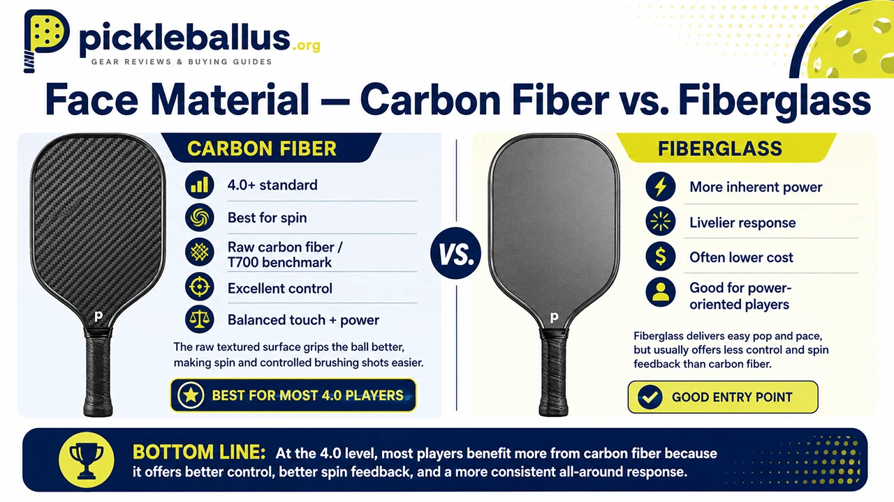 Face Material — Carbon Fiber vs. Fiberglass