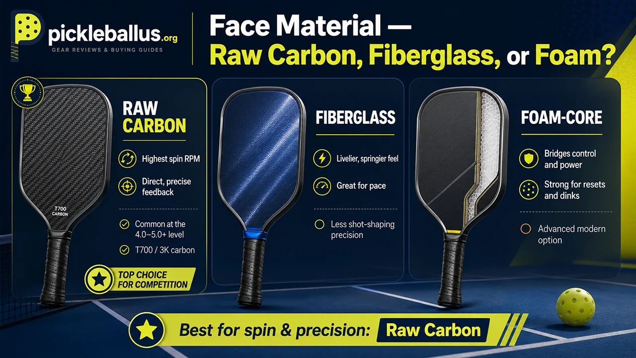 Face Material — Raw Carbon, Fiberglass, or Foam?