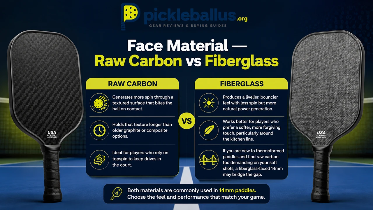 Face Material — Raw Carbon vs Fiberglass