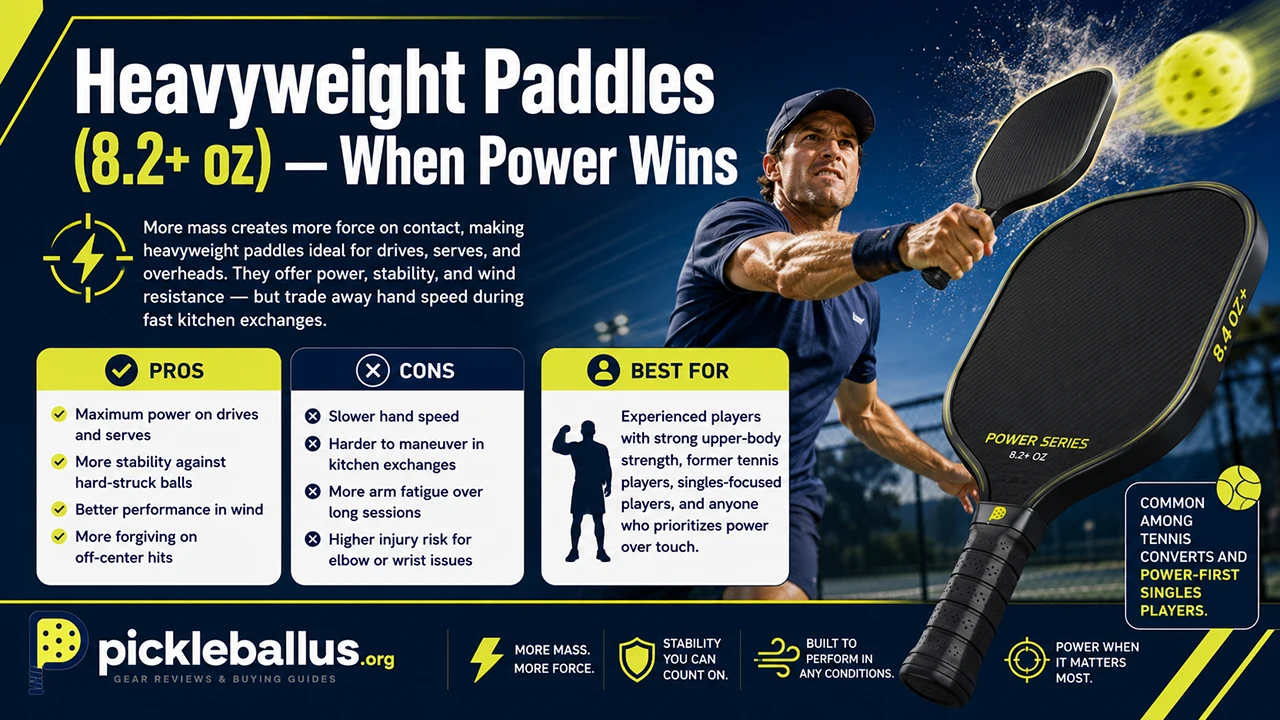 Heavyweight Paddles (8.2+ oz) — When Power Wins