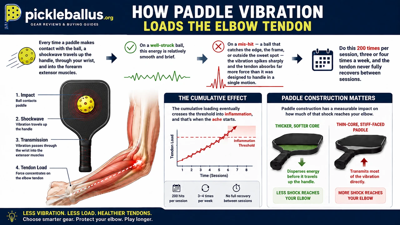How Paddle Vibration Loads the Elbow Tendon