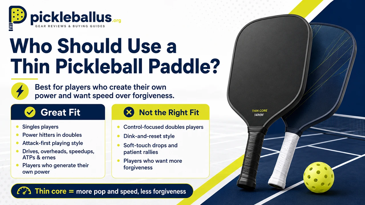 Who Should Use a Thin Pickleball Paddle?