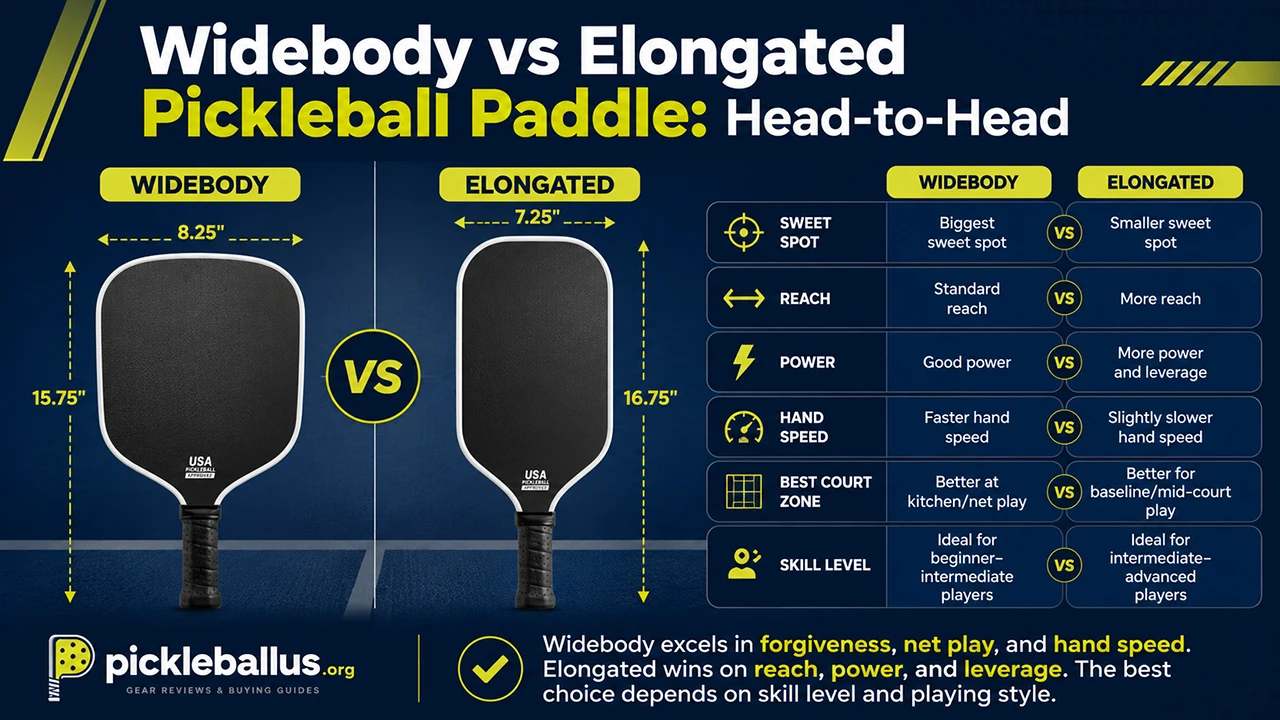 Widebody vs Elongated Pickleball Paddle