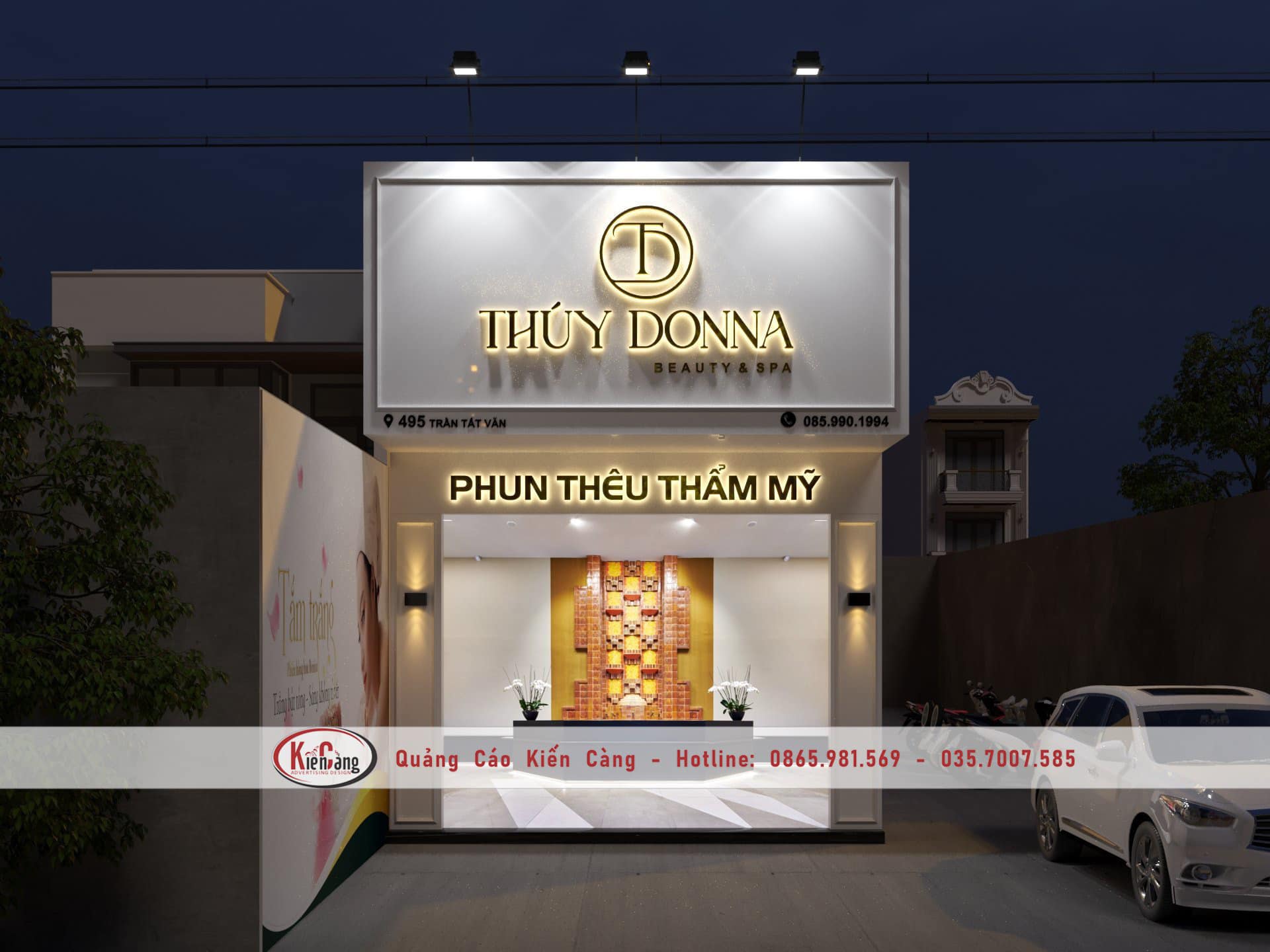 Thiết kế, thi công biển hiệu Spa Thúy Donna tại Hải Phòng