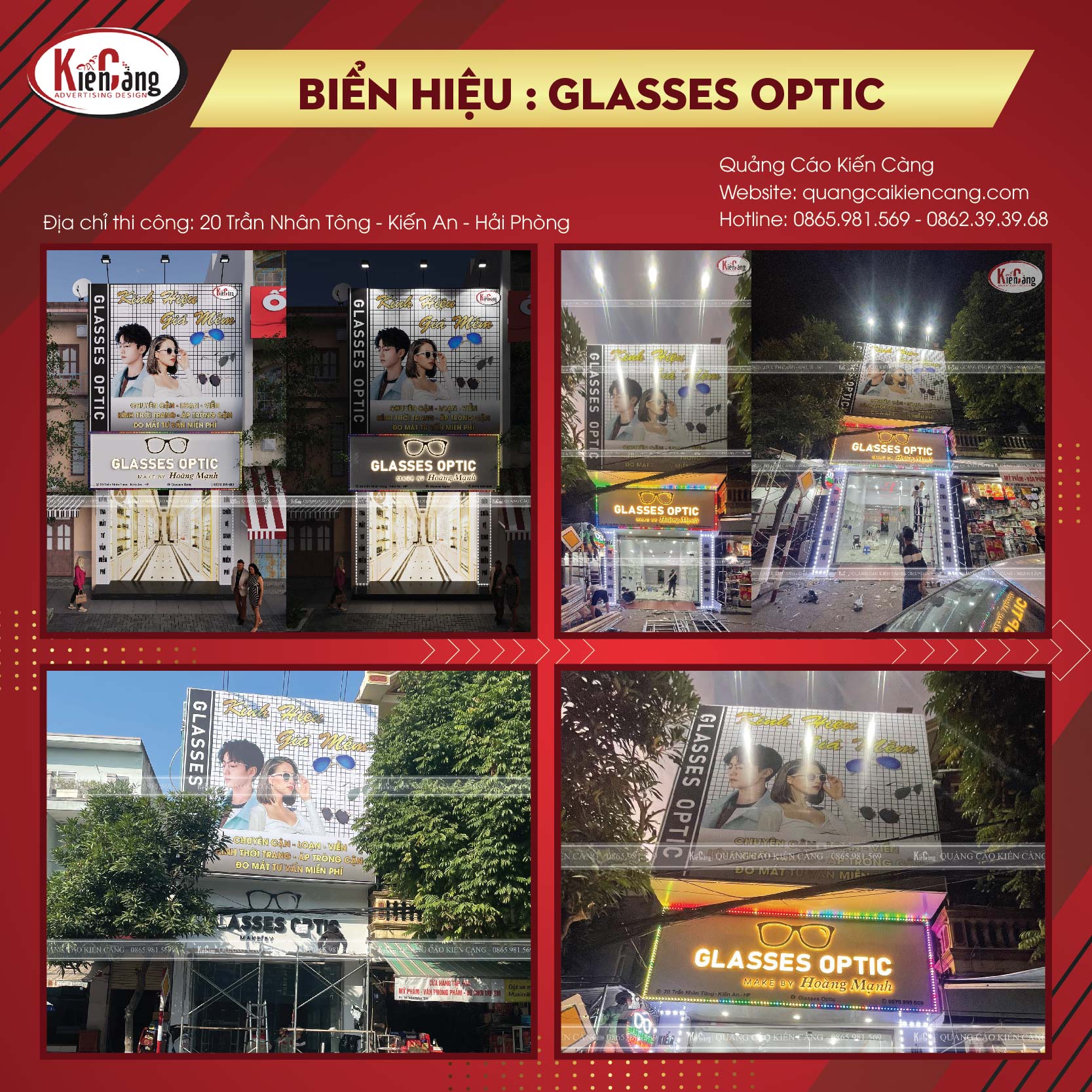 THIẾT KẾ BIỂN HIỆU ĐỘC ĐÁO TẠO DẤU ẤN RIÊNG CHO CỬA HÀNG KÍNH MẮT THỜI TRANG HOÀNG MẠNH
