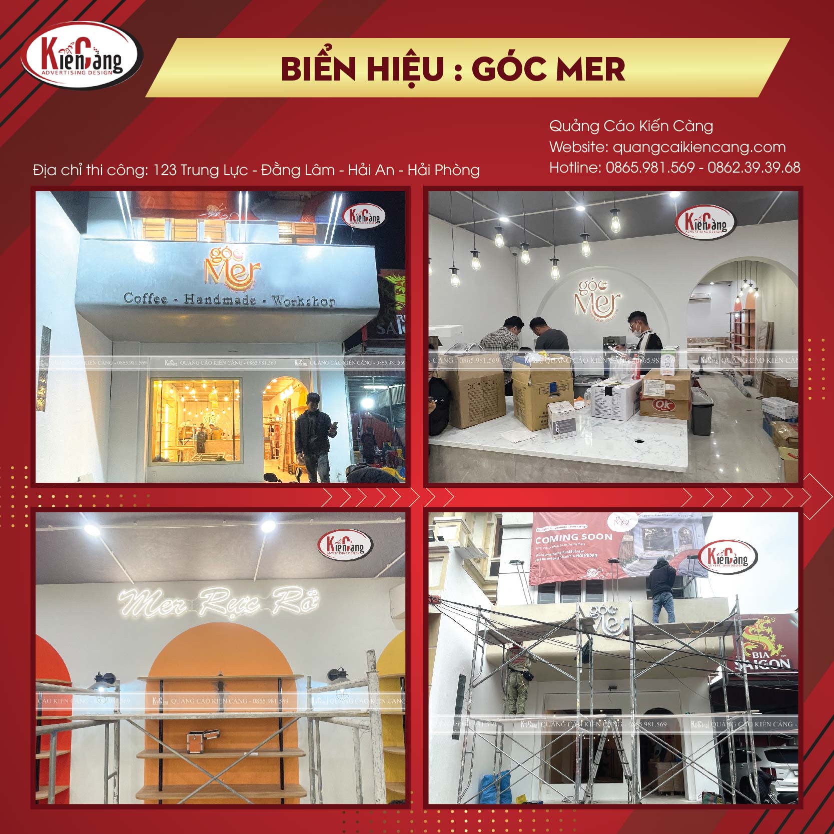 Thiết Kế - Thi Công Biển Quảng Cáo Tiệm Cà Phê Góc Mer
