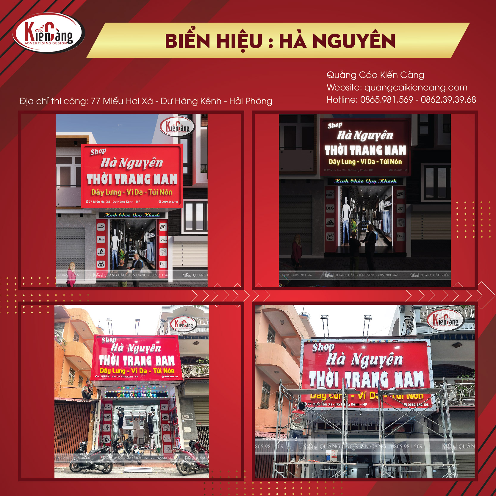 Thiết Kế và Thi Công Biển Hiệu Thời Trang Nam Hà Nguyên