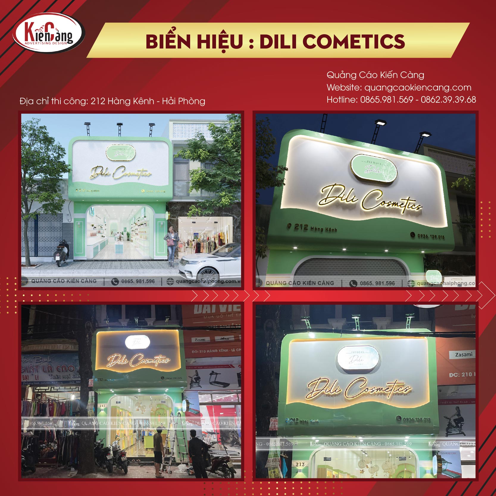 Thiết kế thi công biển quảng cáo mỹ phẩm tại Hải Phòng