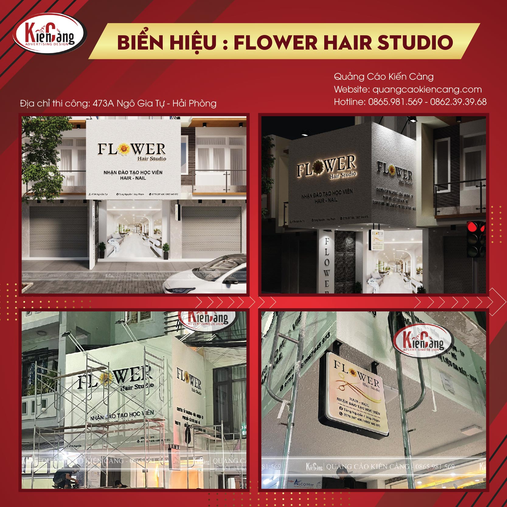 Thiết kế biển quảng cáo salon tóc tại Hải Phòng
