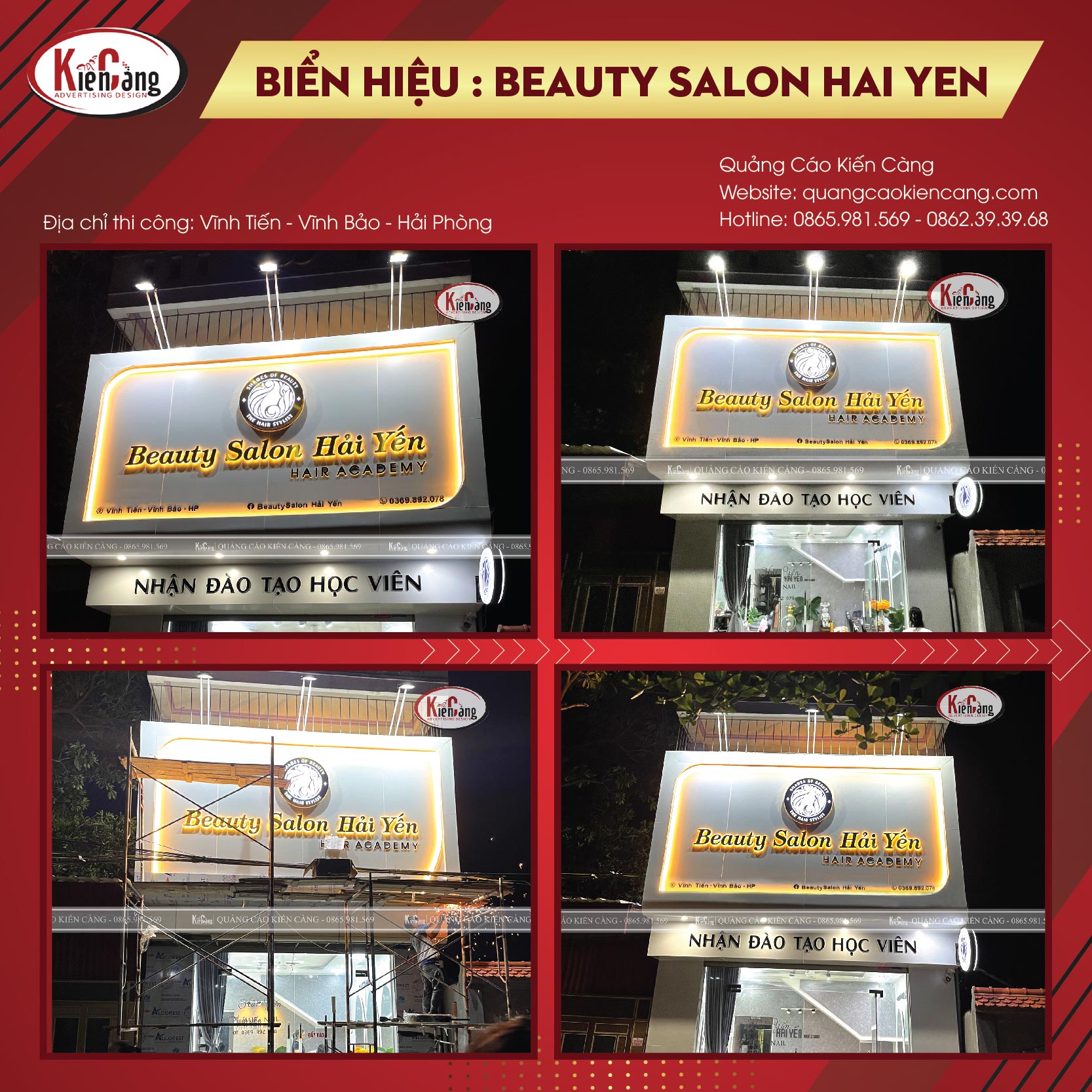 Thiết Kế Và Thi Công Biển Hiệu Beauty Salon Hải Yến