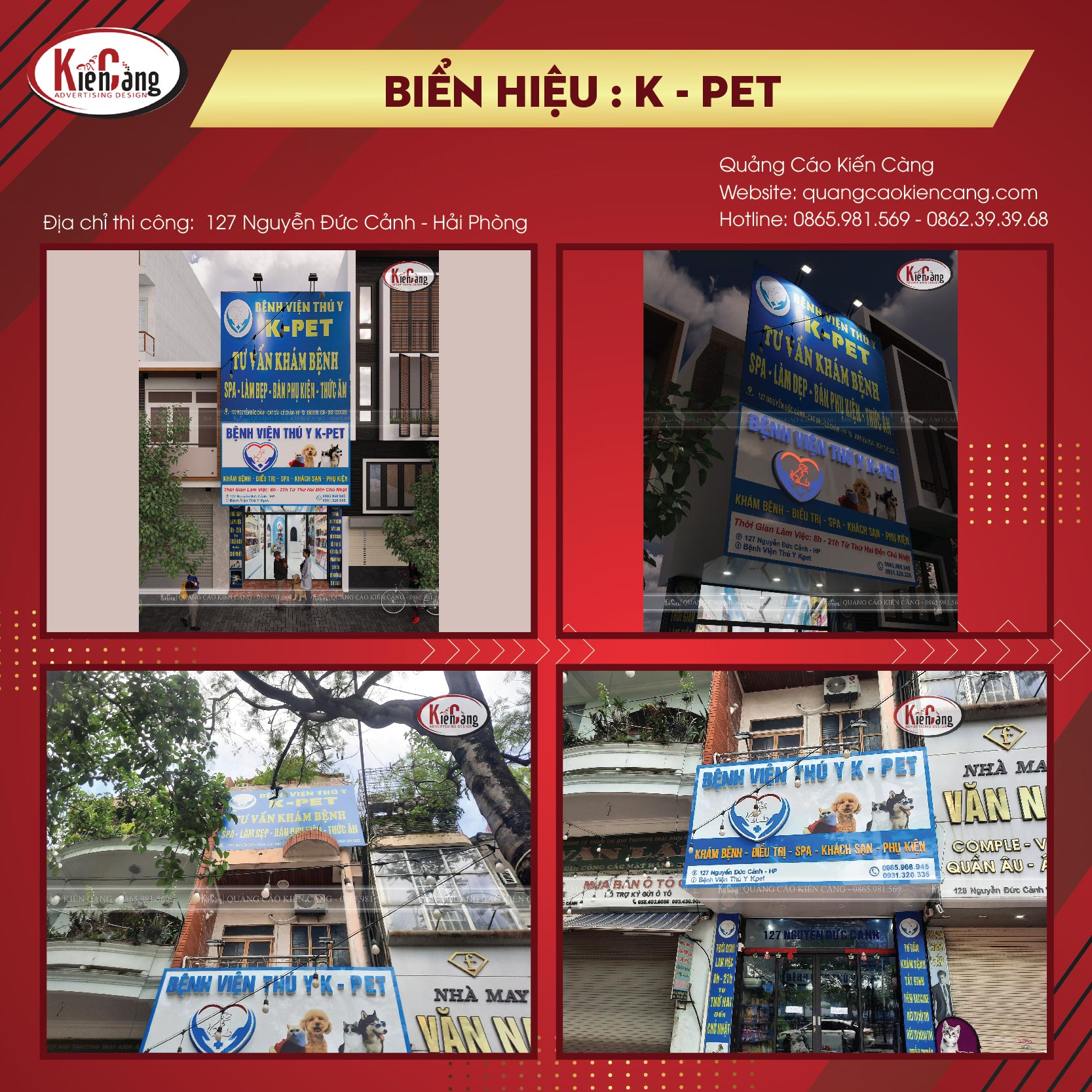 Thiết Kế Và Thi Công Làm Mới Biển Hiệu Bệnh Viện Thú Y K-Pet