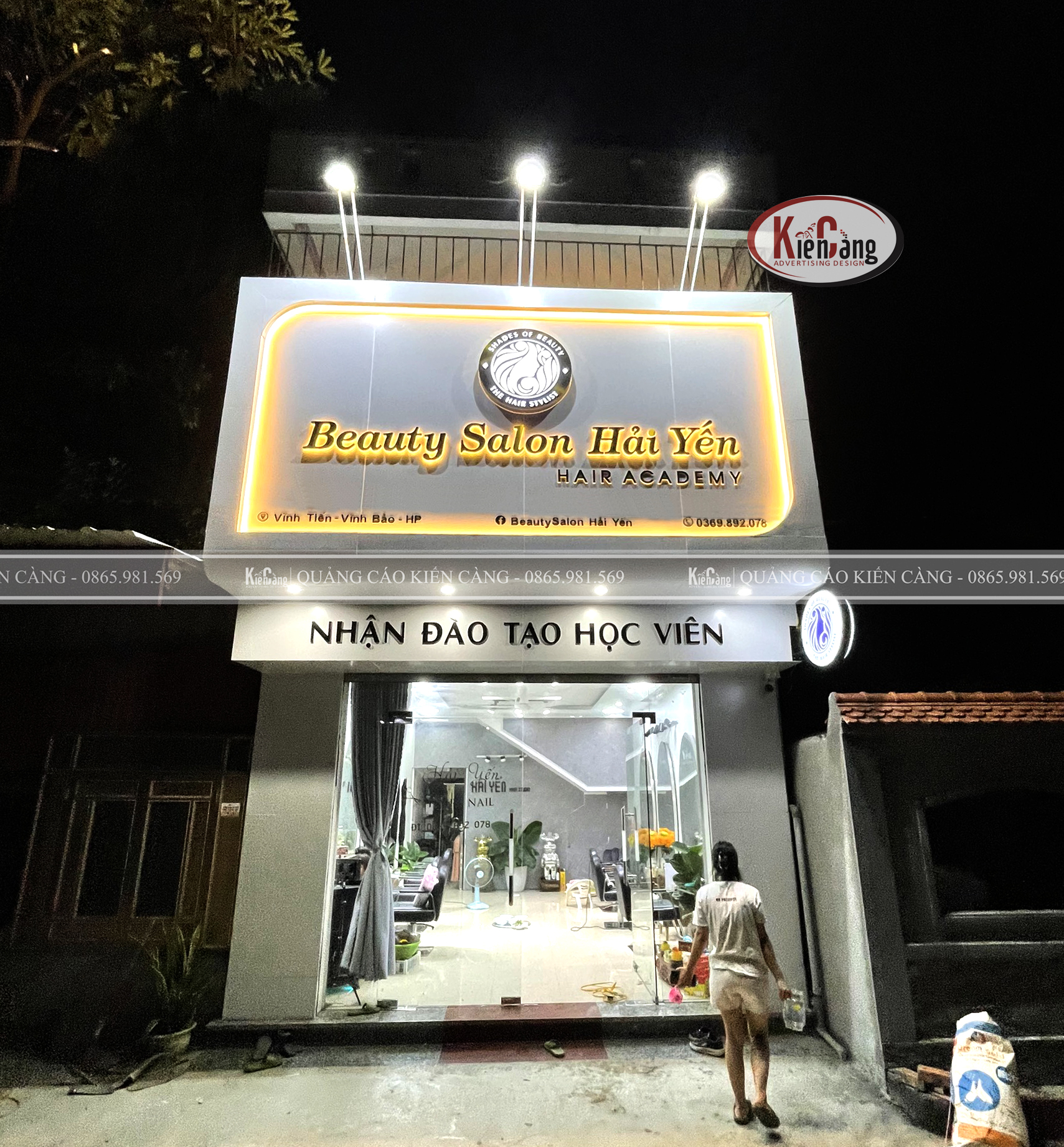 Màu sắc của biển quảng cáo salon tóc tại Hải Phòng