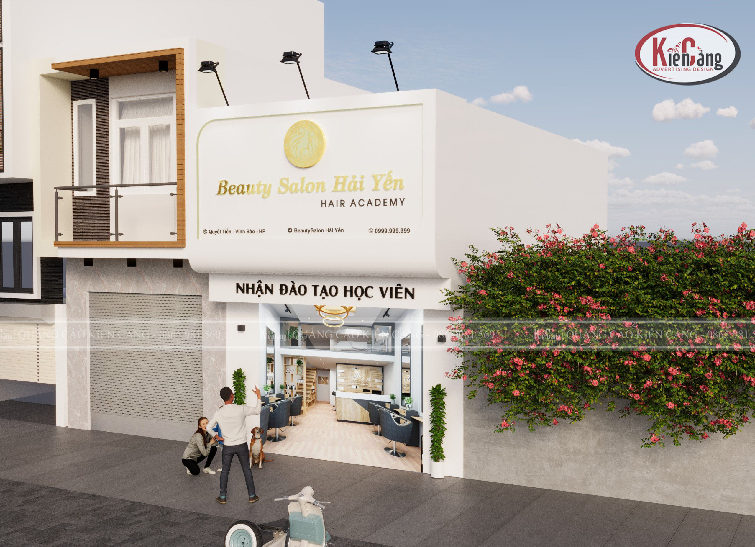 Bố cục của biển quảng cáo Salon tóc 