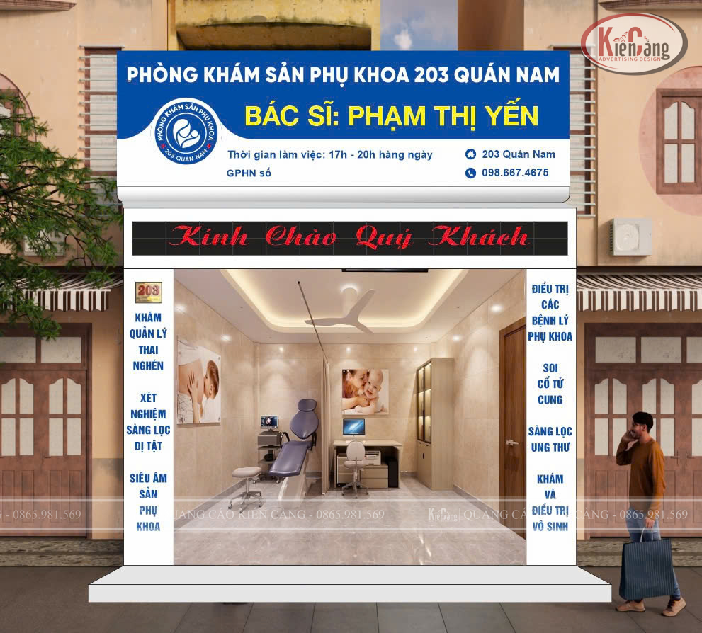 Thiết kế và thi công biển hiệu phòng khám sản phụ khoa tại 203 Quán Nam