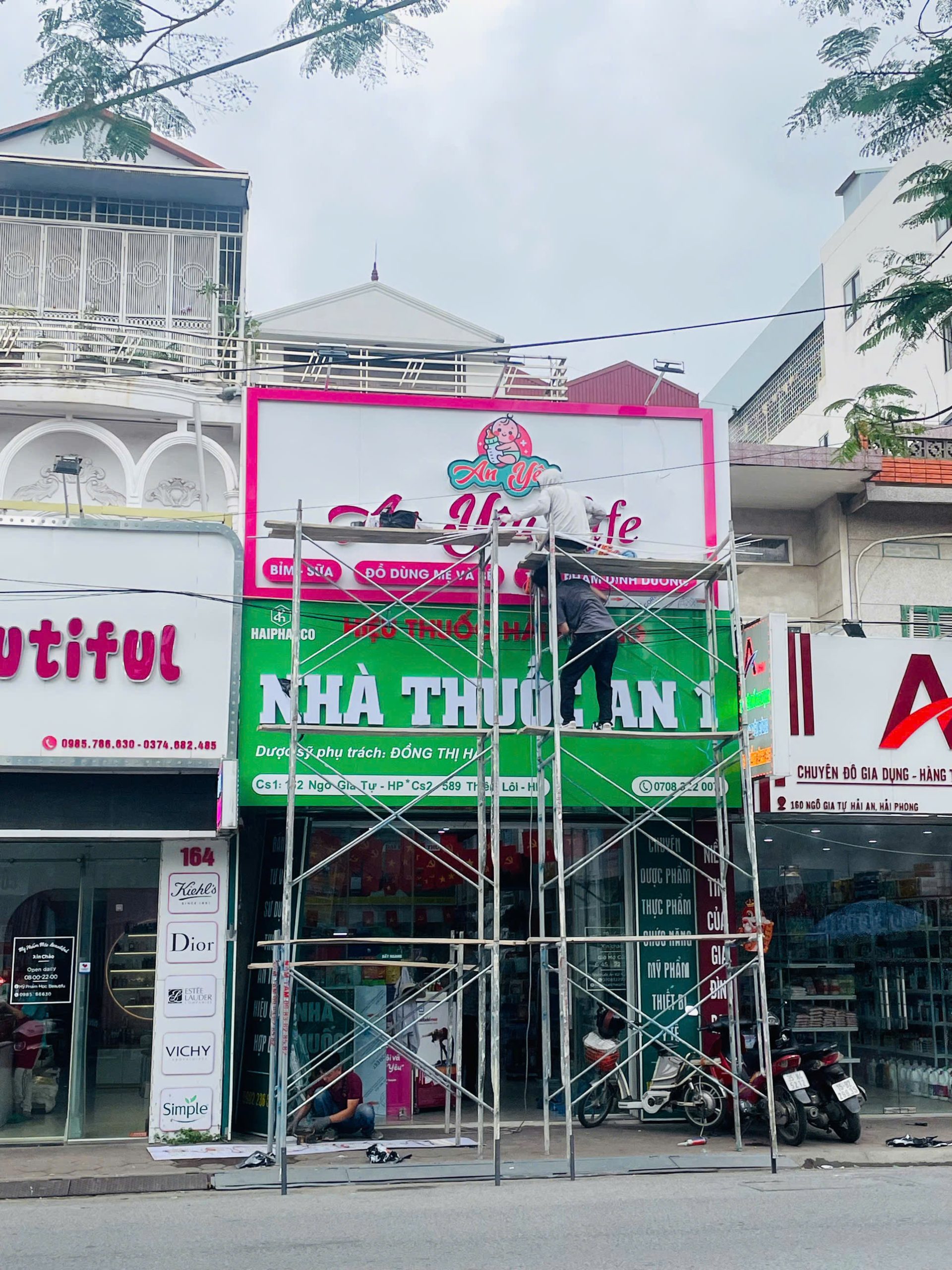 hiện trạng thi công shop mẹ và bé tại ngô gia tự 