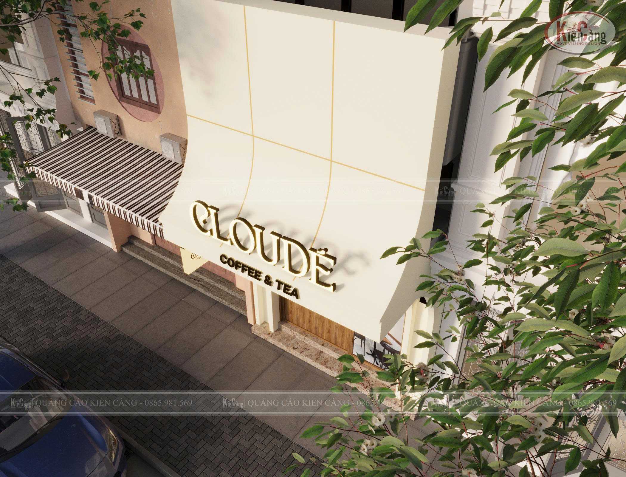 Thiết Kế 3D Biển Hiệu Cà Phê Cloude Tại Hải Phòng 2025