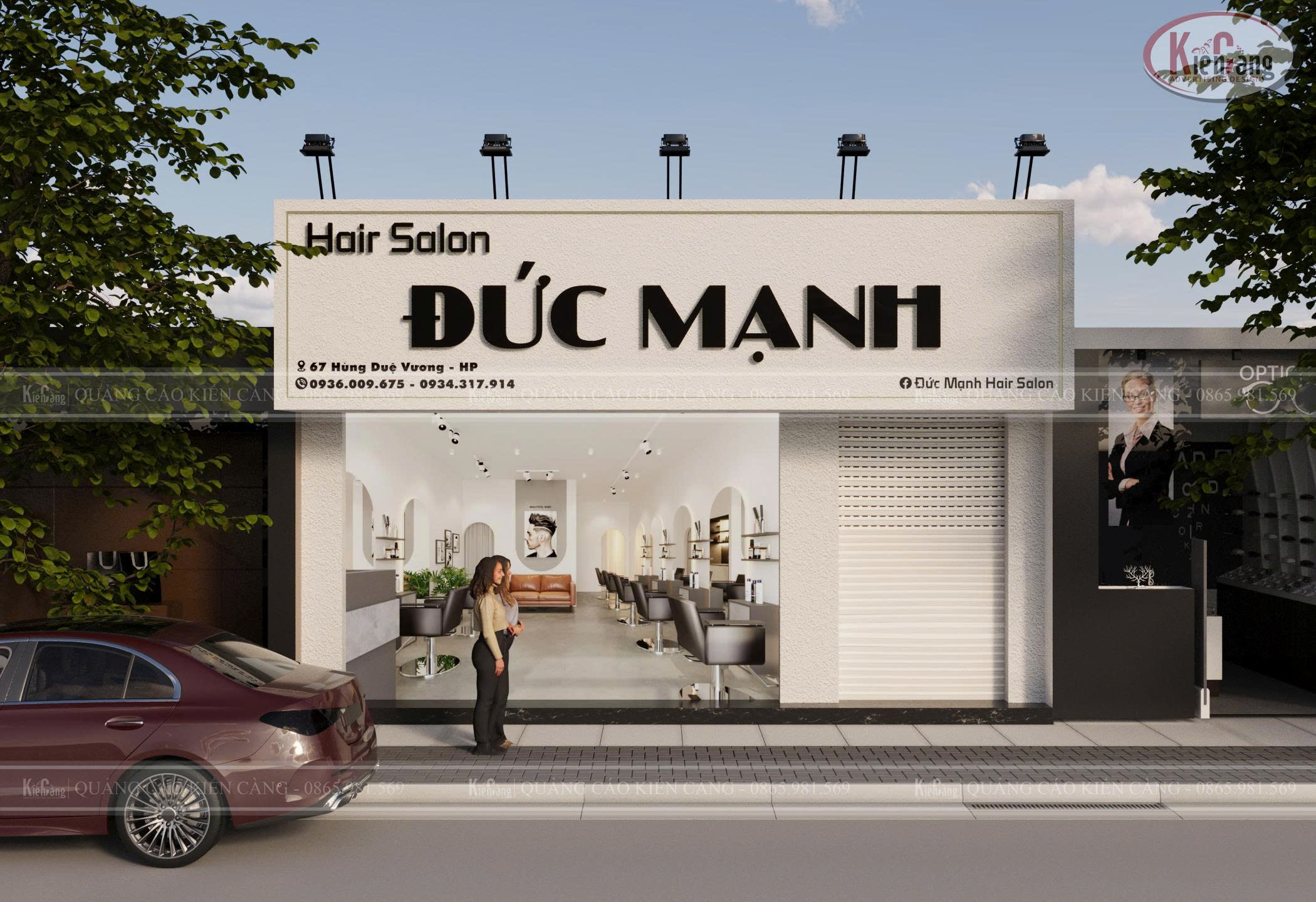 Thiết kế – thi công biển hiệu Hair Salon Đức Mạnh Tại Hải Phòng 2025