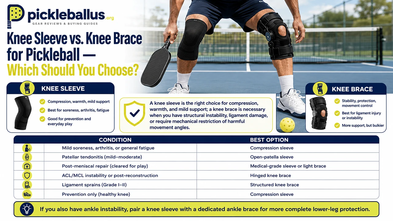 Knee Sleeve vs. Knee Brace for Pickleball — Which Should You Choose?