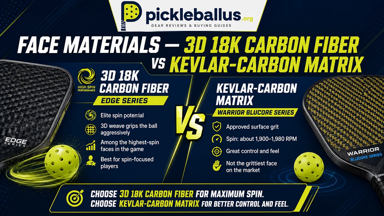 Face Materials — 3D 18K Carbon Fiber vs Kevlar-Carbon Matrix