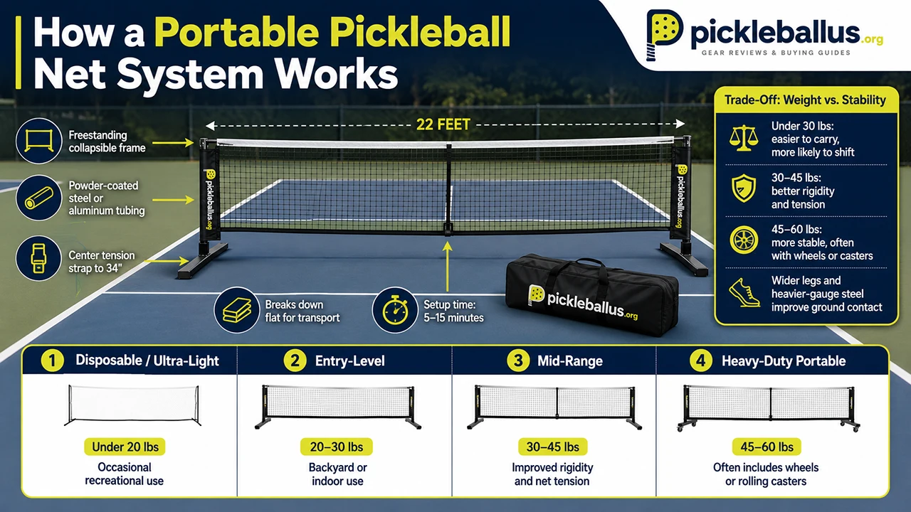 How a Portable Pickleball Net System Works