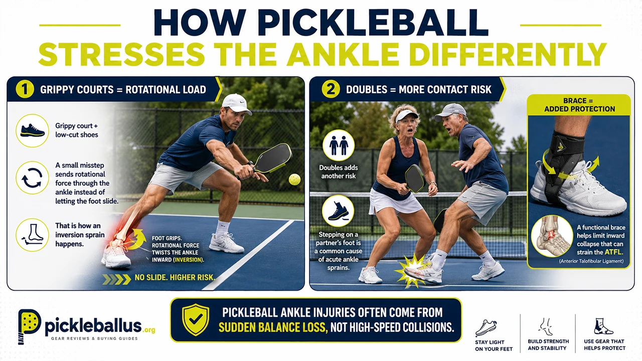 How Pickleball Stresses the Ankle Differently