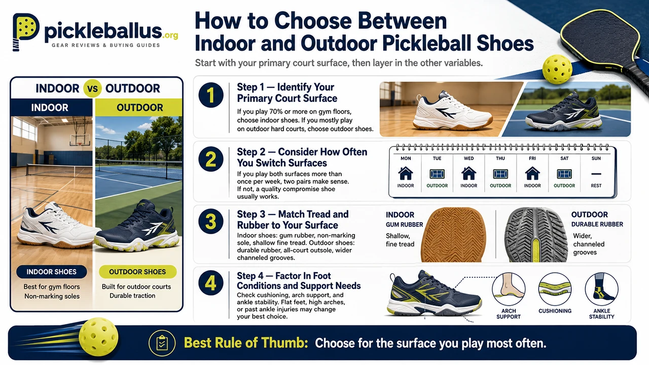 How to Choose Between Indoor and Outdoor Pickleball Shoes