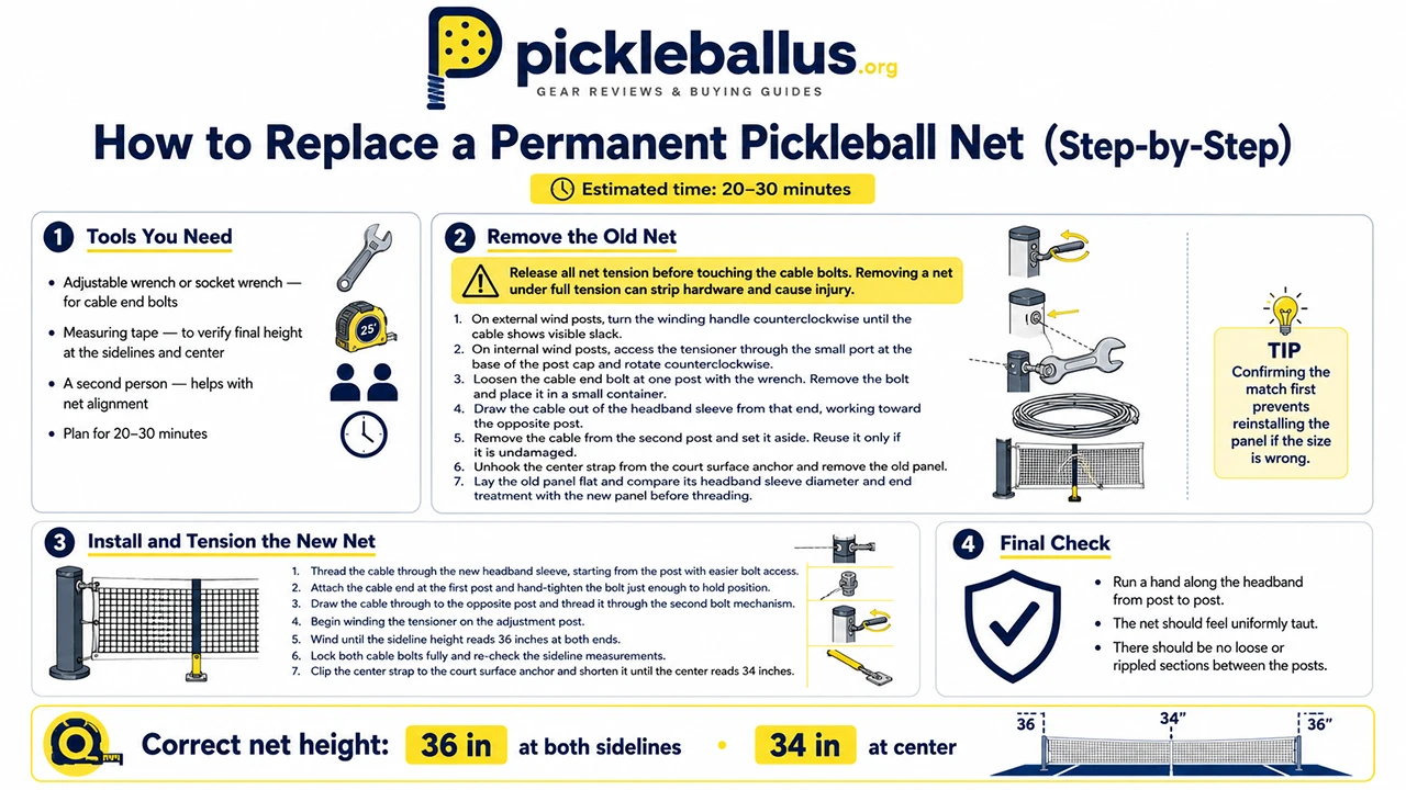 How to Replace a Permanent Pickleball Net (Step-by-Step)