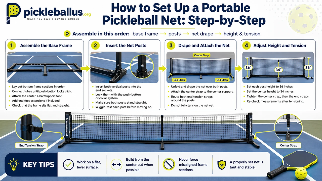 How to Set Up a Portable Pickleball Net: Step-by-Step