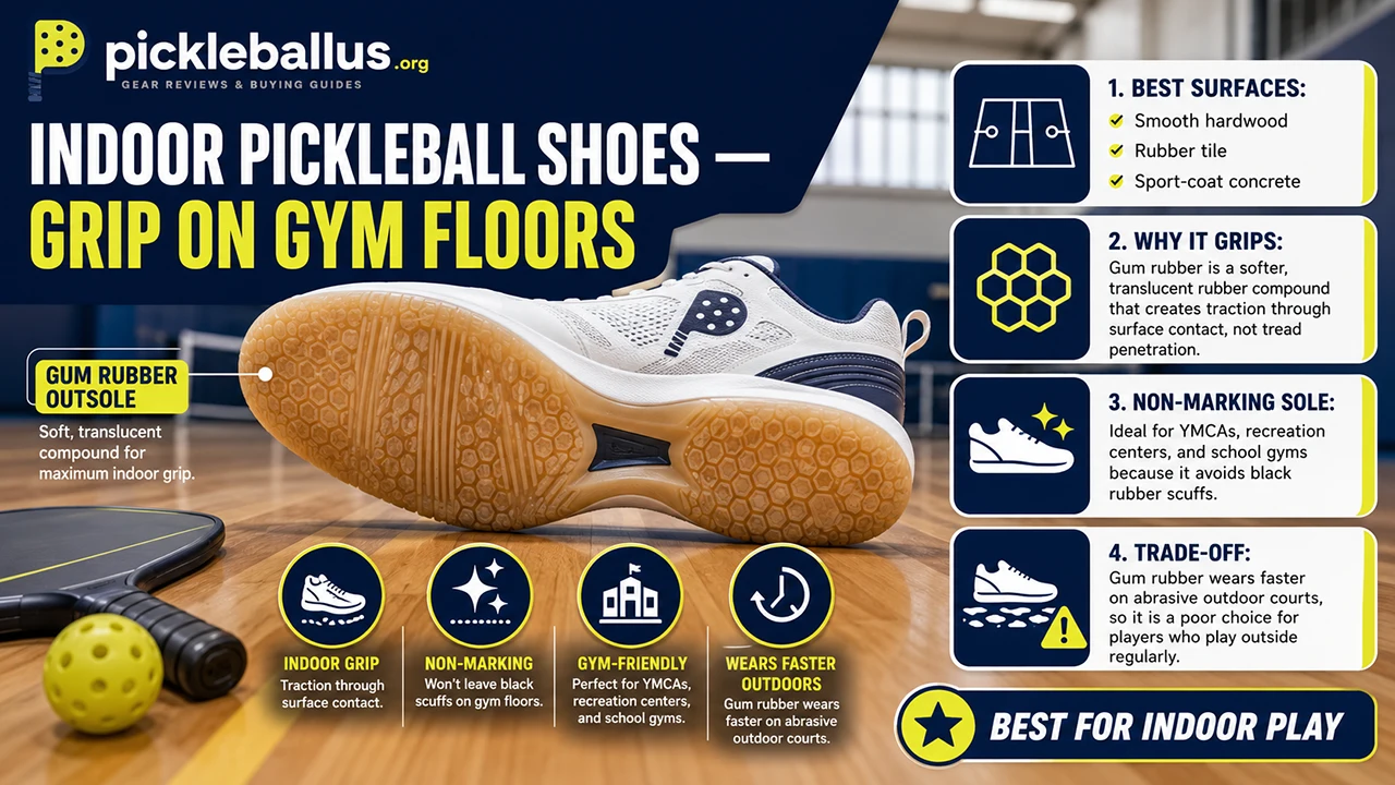 Indoor Pickleball Shoes — Grip on Gym Floors