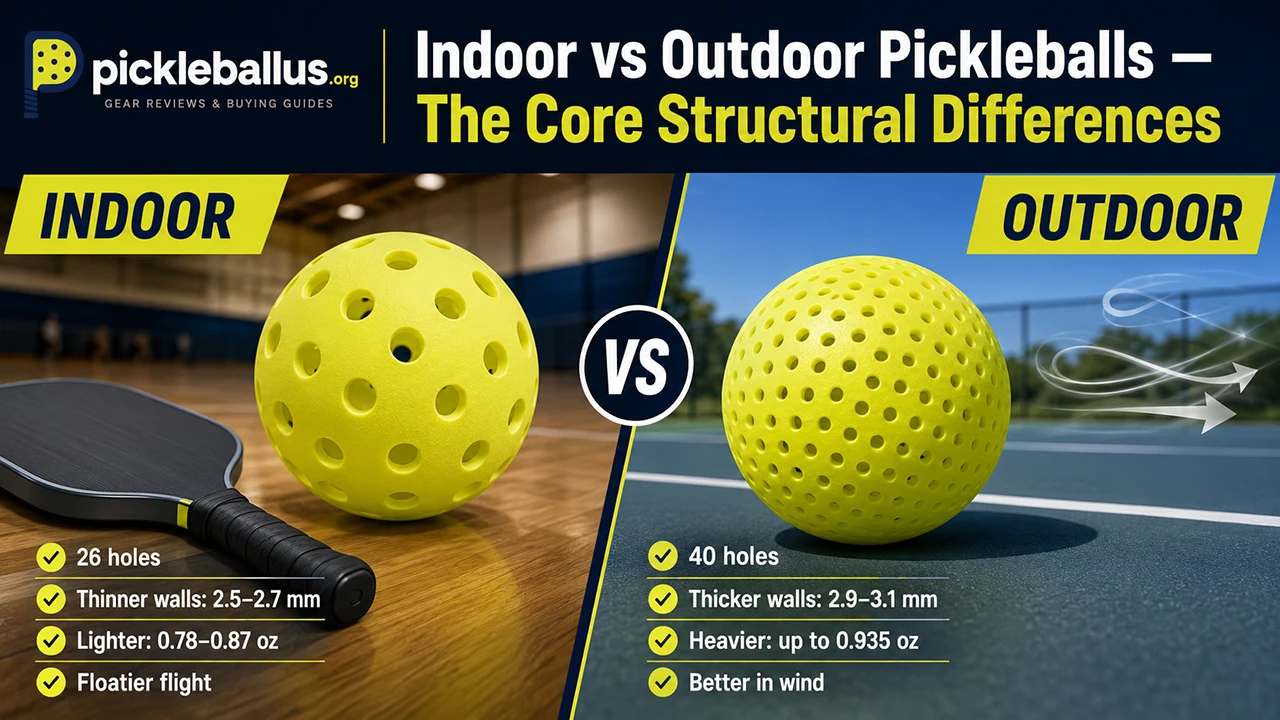 Indoor vs Outdoor Pickleballs — The Core Structural Differences