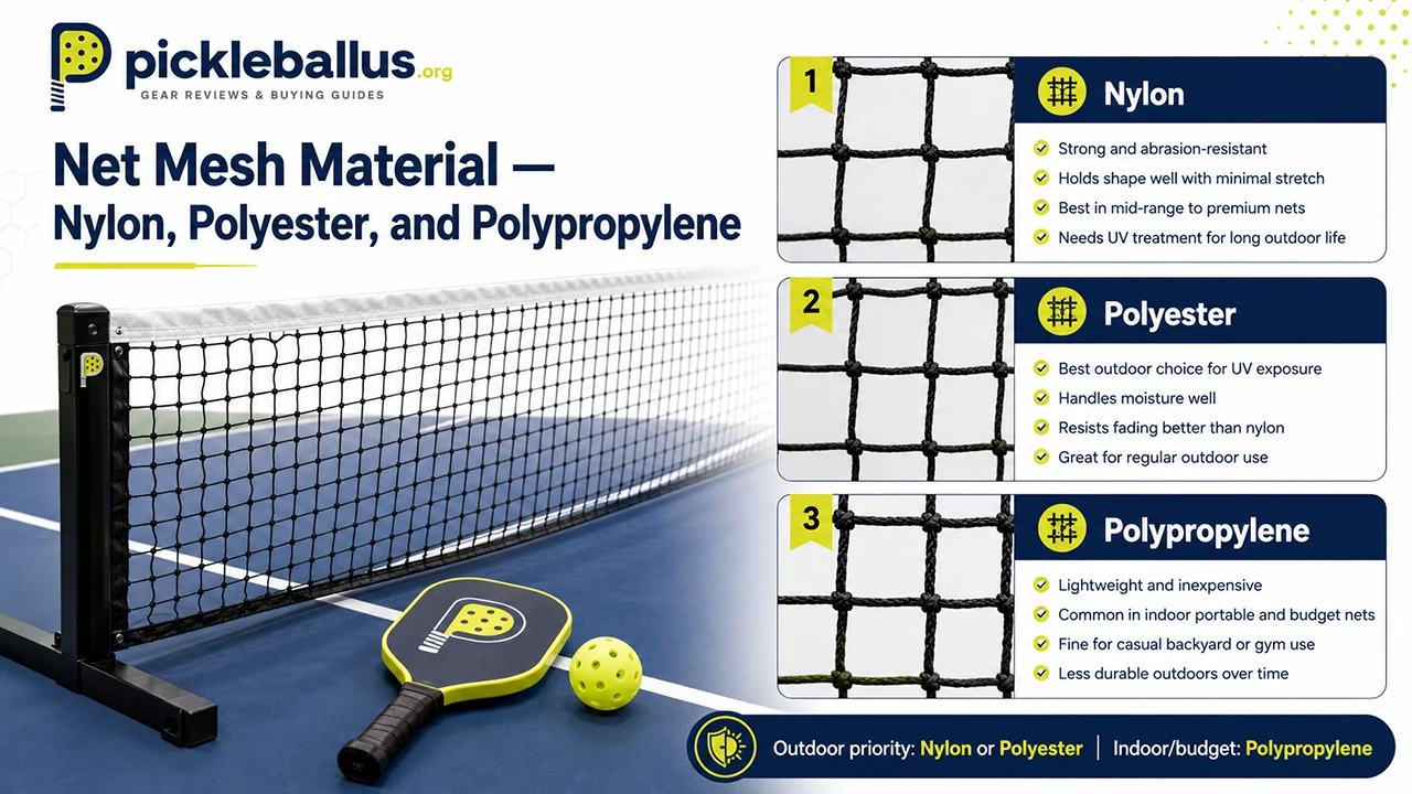 Net Mesh Material — Nylon, Polyester, and Polypropylene