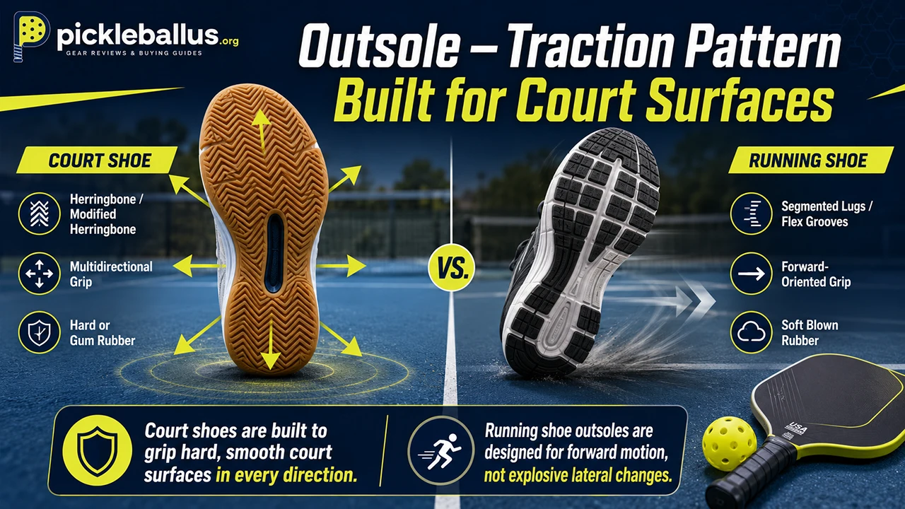 Outsole — Traction Pattern Built for Court Surfaces