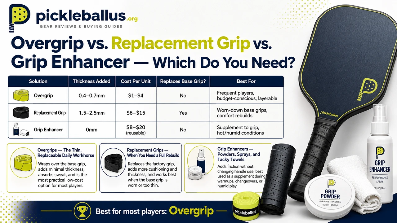 Overgrip vs. Replacement Grip vs. Grip Enhancer — Which Do You Need?