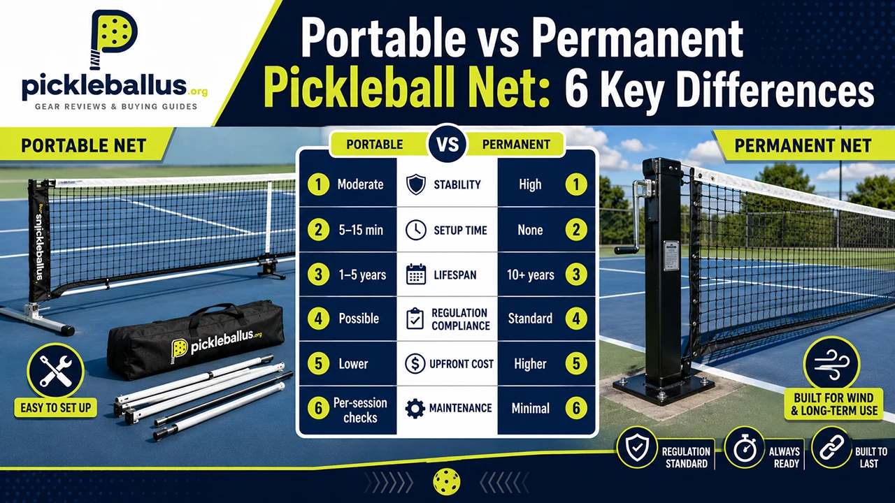 Portable vs Permanent Pickleball Net: 6 Key Differences
