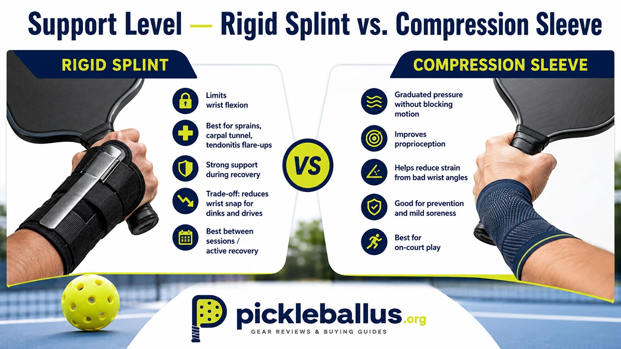 Support Level — Rigid Splint vs. Compression Sleeve