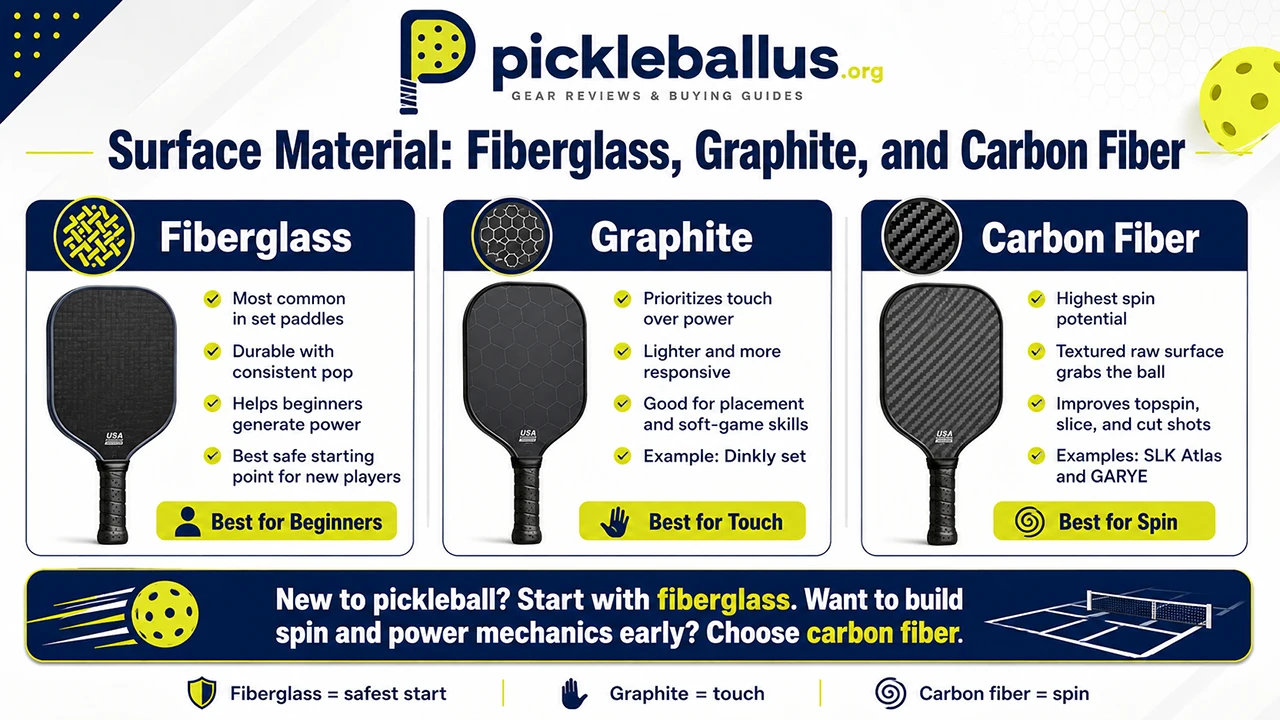 Surface Material: Fiberglass, Graphite, and Carbon Fiber