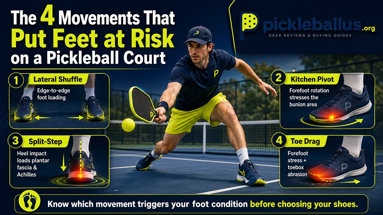 The 4 Movements That Put Feet at Risk on a Pickleball Court