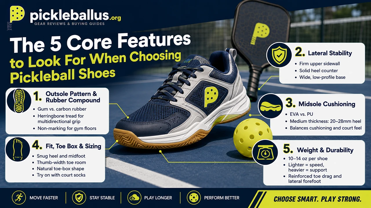 The 5 Core Features to Look For When Choosing Pickleball Shoes
