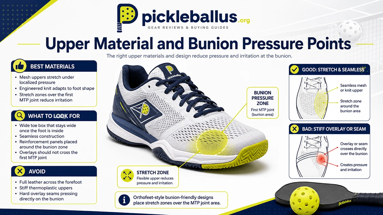 Upper Material and Bunion Pressure Points
