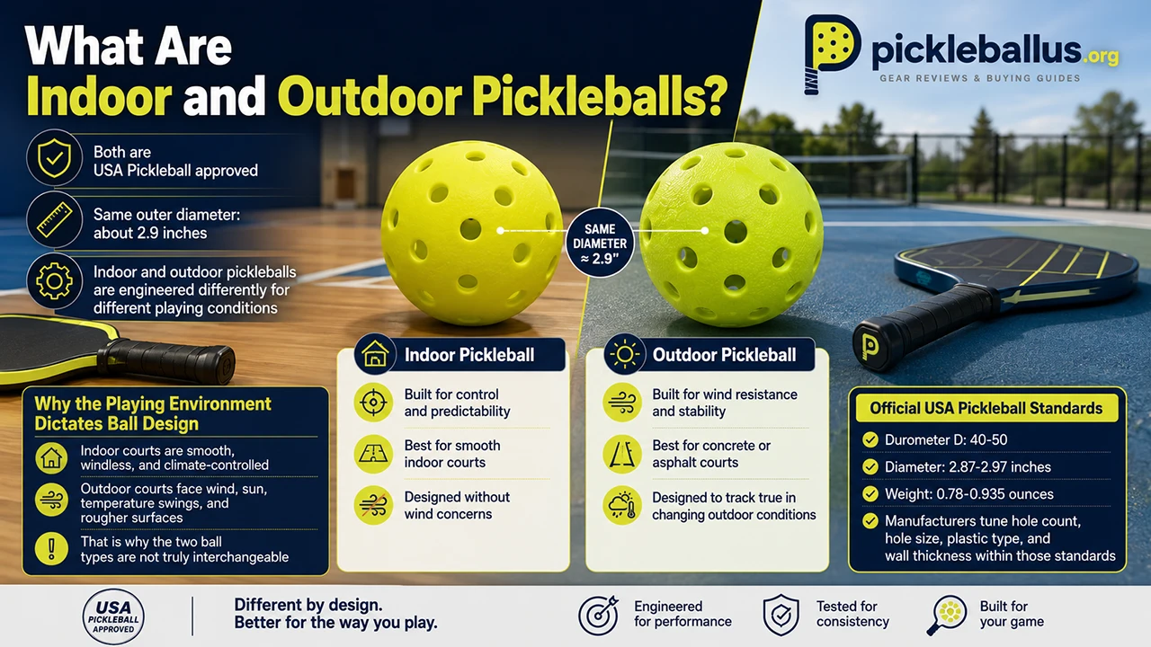 What Are Indoor and Outdoor Pickleballs?
