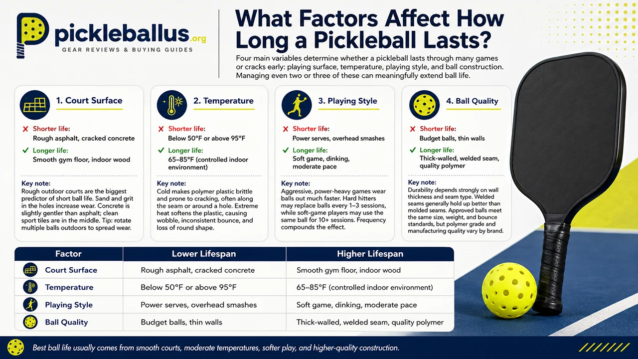 What Factors Affect How Long a Pickleball Lasts?