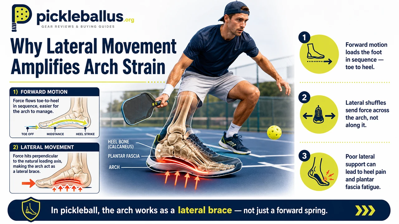 Why Lateral Movement Amplifies Arch Strain